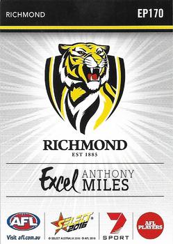 2016 Select Footy Stars - Excel #EP170 Anthony Miles Back